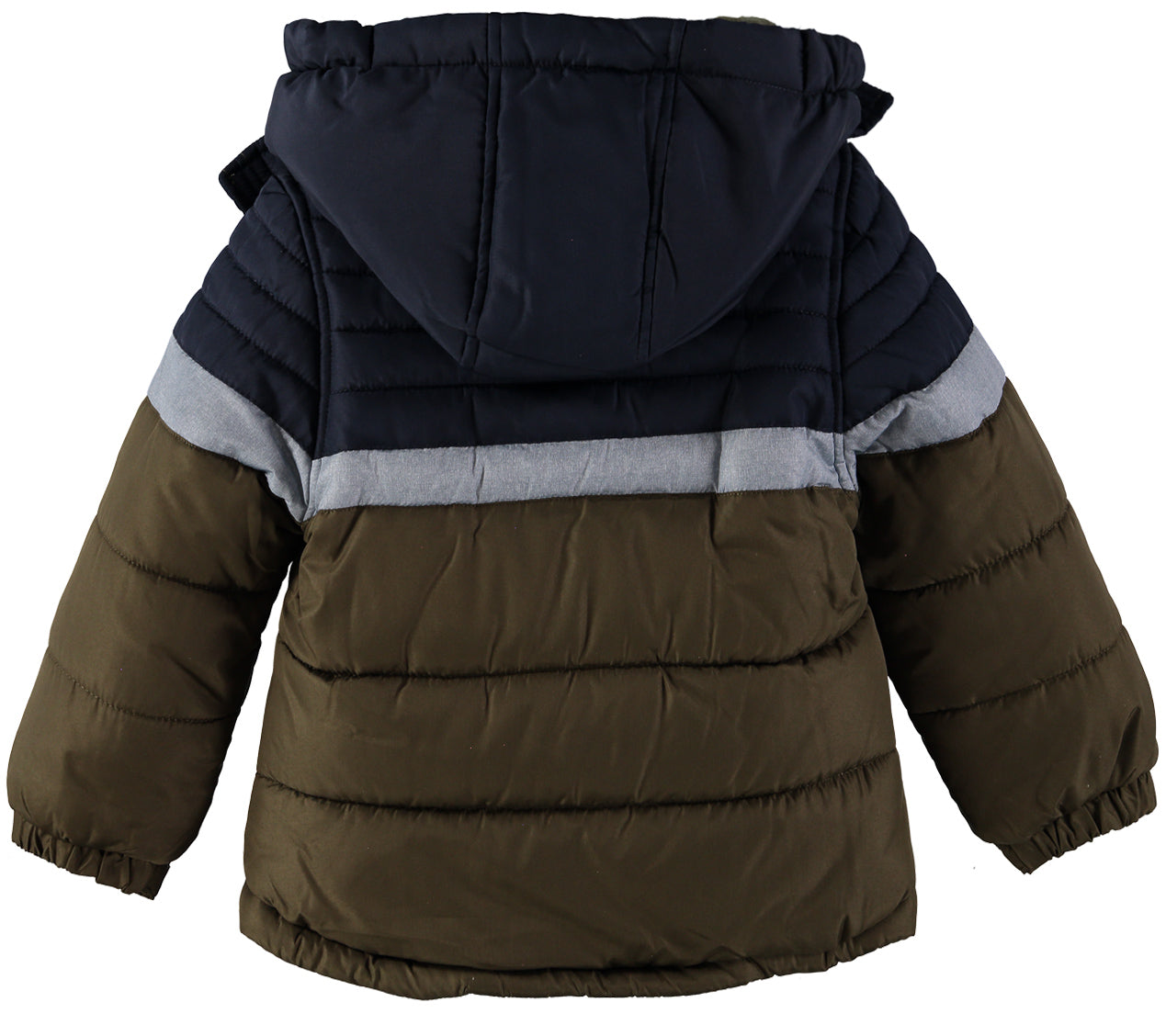 London Fog Boys 2T-4T Colorblock Puffer Jacket with Fleece Hat