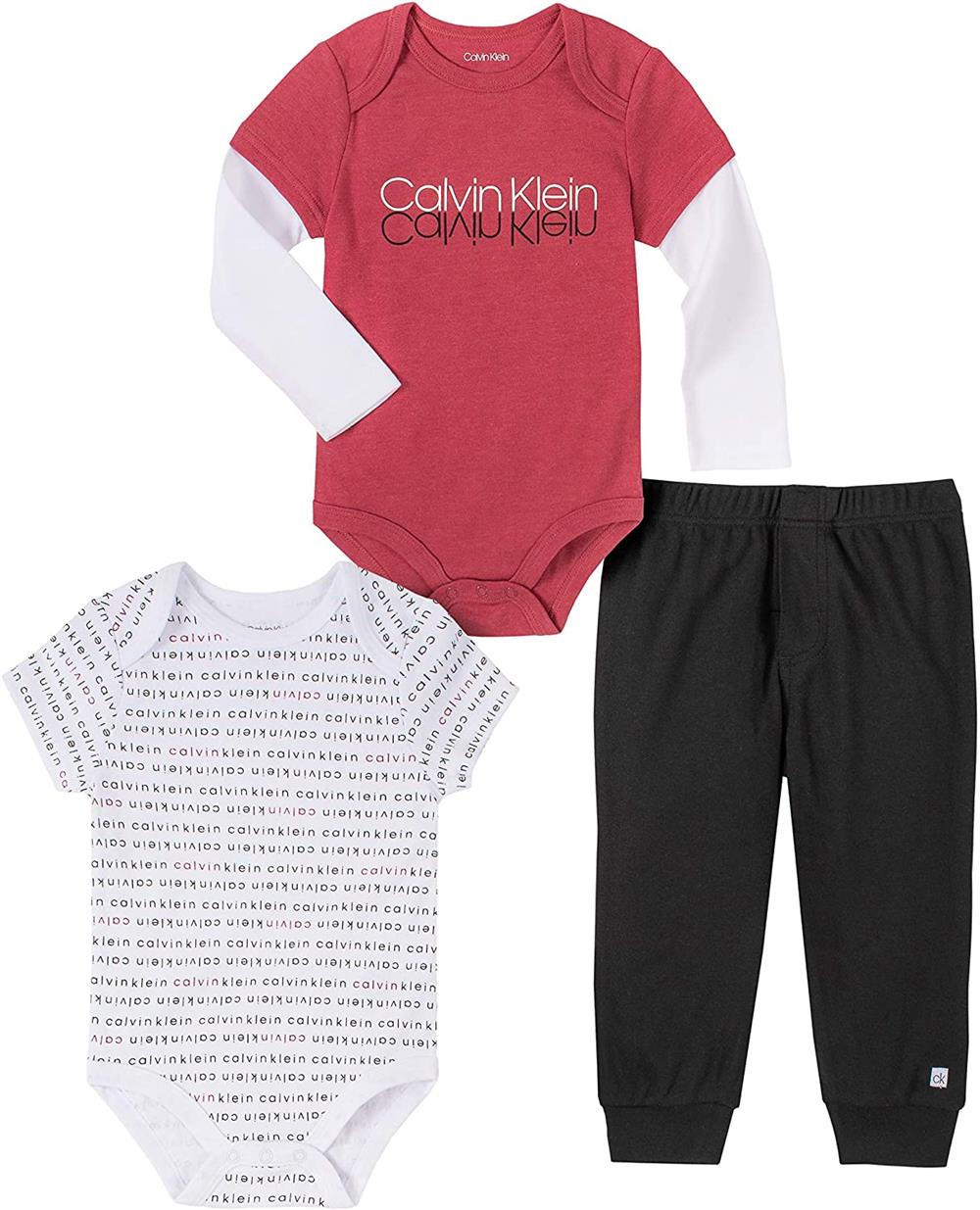 Calvin Klein Boys 0-9 Months 3-Piece Bodysuit Pant Set