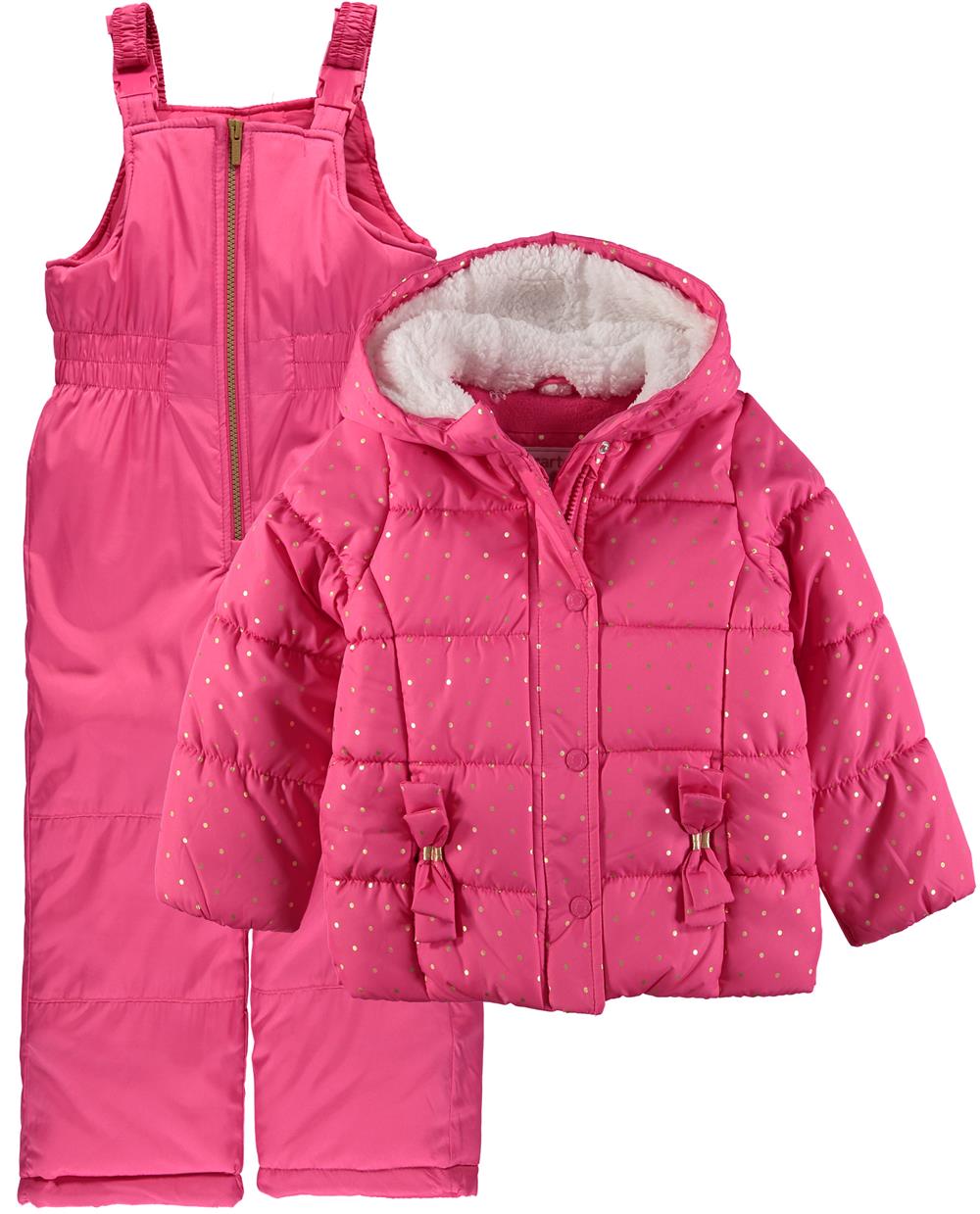 Carters Girls 4-6X Foil Dot Snowsuit