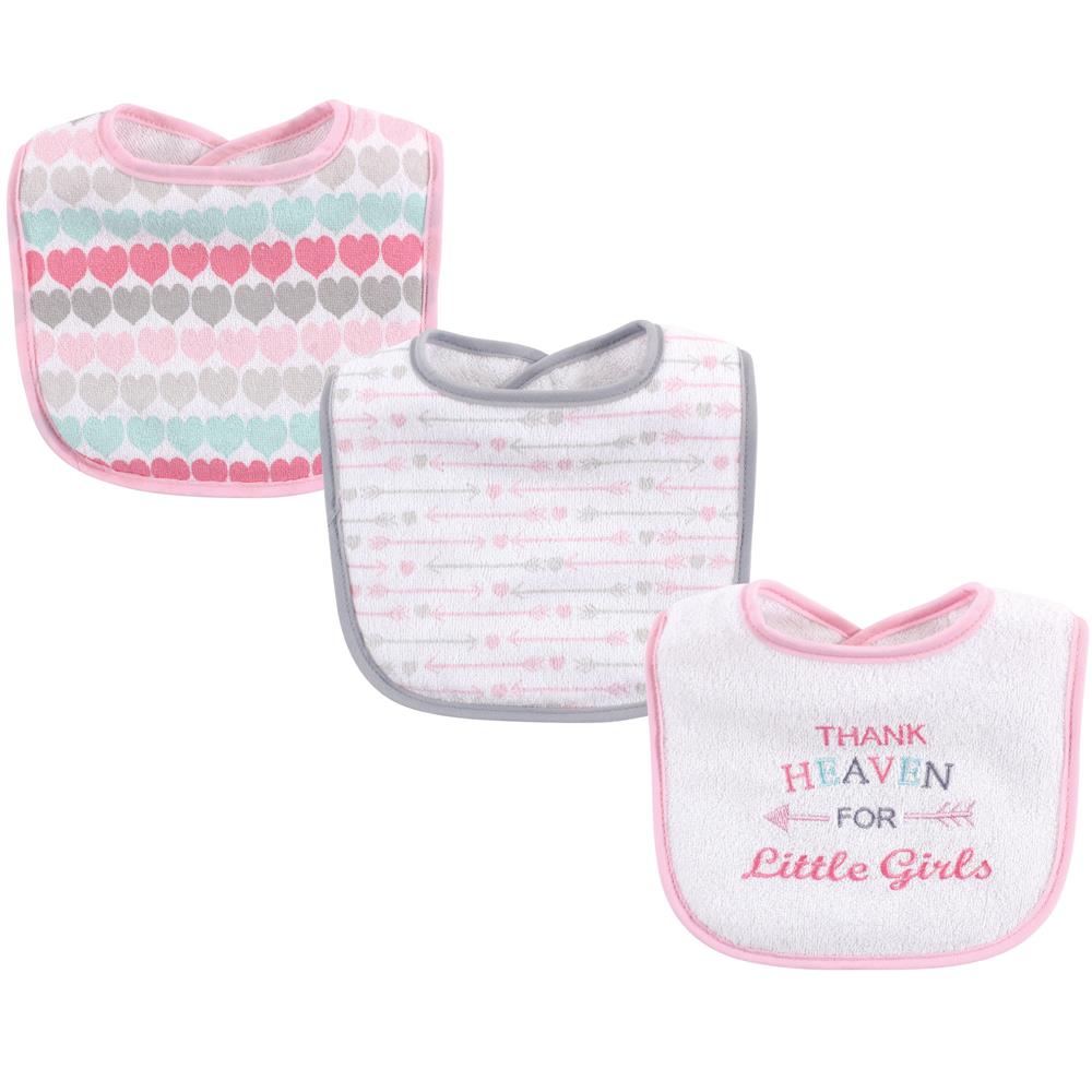 Luvable Friends 3 Pack Cotton Drooler Bibs with Fiber Filling