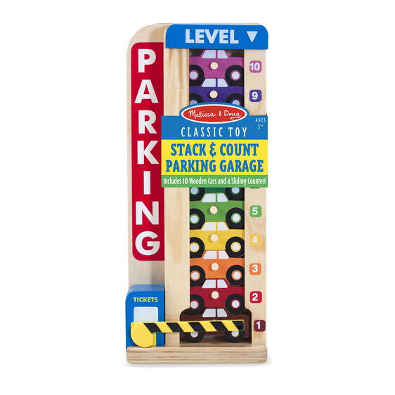 Melissa and Doug Wooden Stack & Count Parking Garage