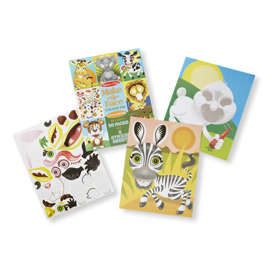 Melissa and Doug Make-a-Face Crazy Animals Sticker Pad