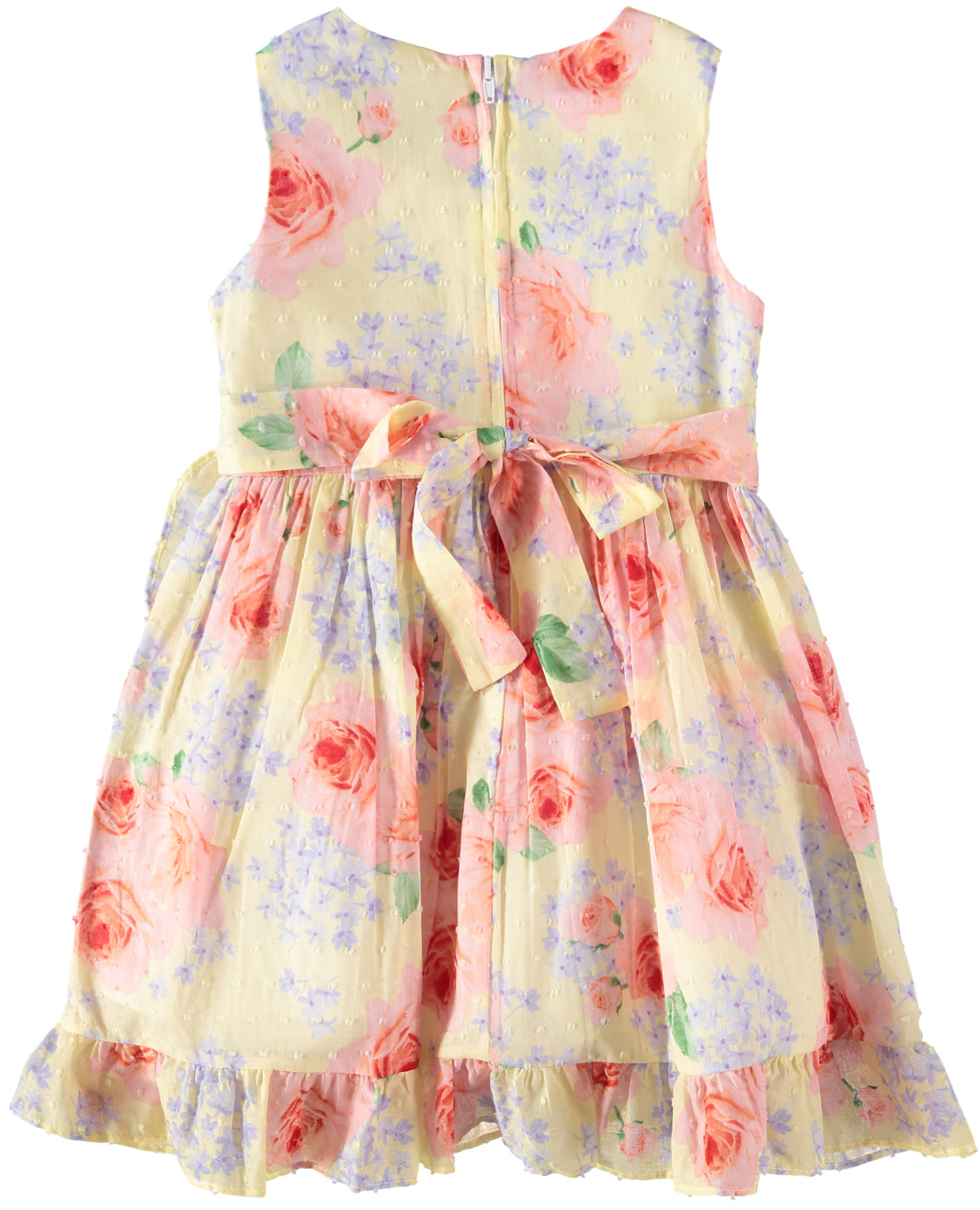 Bonnie Jean Girls Floral Ruffle Dress with Hat