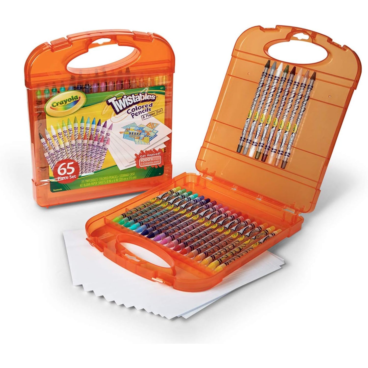 Crayola Twistables Colored Pencils Kit, 25 Twistables Colored Pencils and 40 sheets of paper