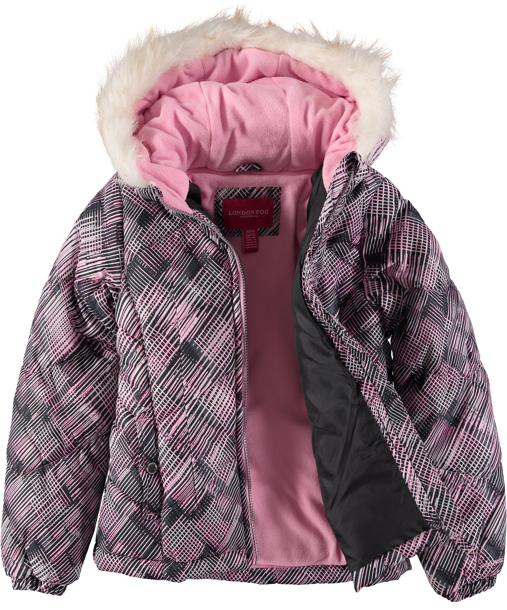 London Fog Girls 7-16 Bubble Jacket Scarf Set