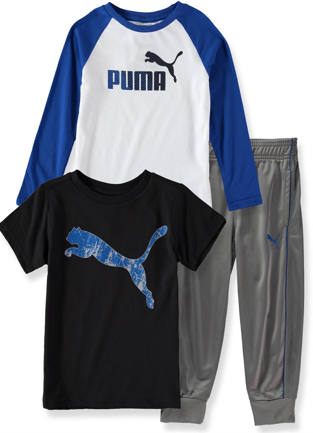 PUMA Boys 4-7 3-Piece Shirt and Tricot Pant Set