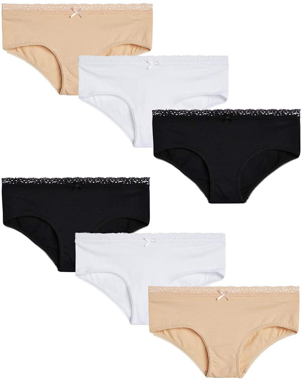 Rene Rofe Girls Lauren 6-Pack Hipster Underwear