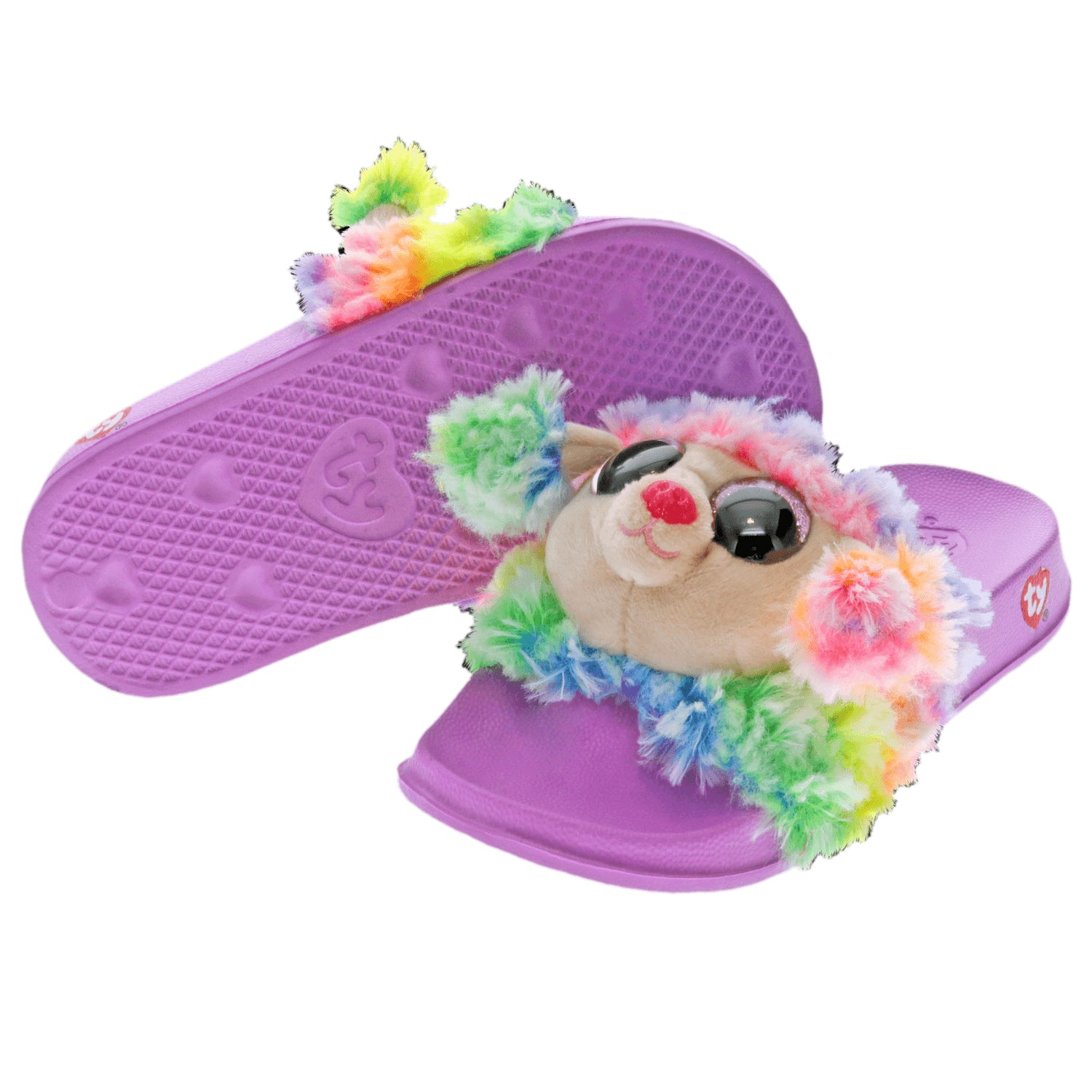 TY Rainbow Poodle Slides S/M/L