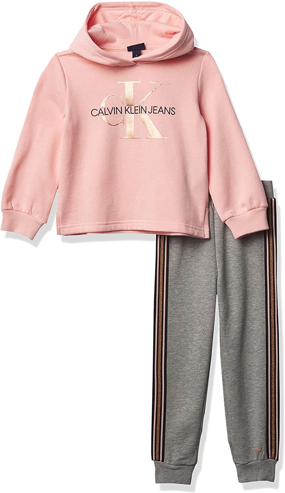 Calvin Klein Girls 4-6X Hooded Jogger Set