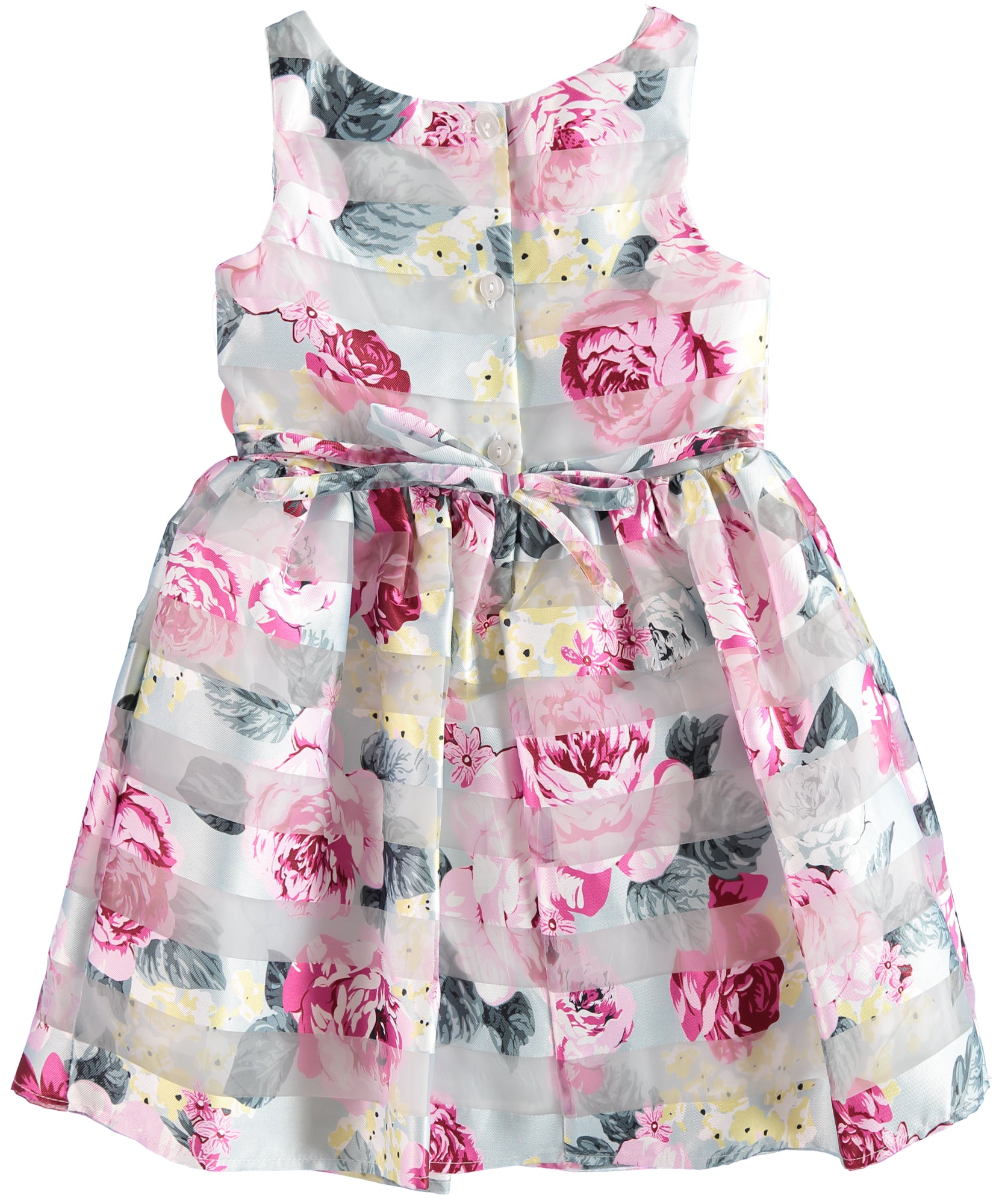 Youndland Girls Floral Stripe Dress