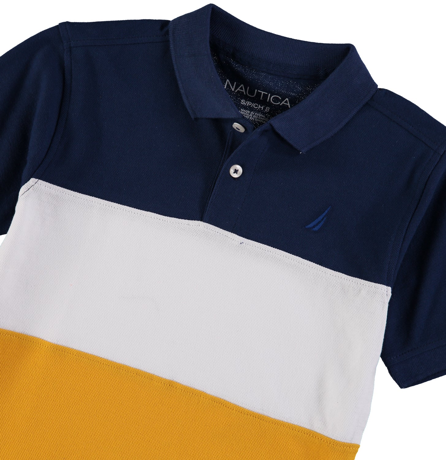 Nautica Boys 8-20 Short Sleeve Stripe Pique Polo