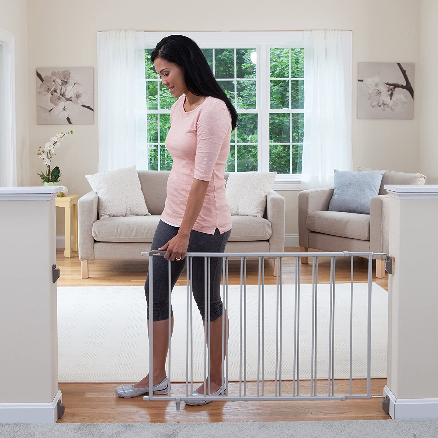 Safety 1st Wide & Sturdy Sliding Metal Gate, Fits Spaces Between 40'' and 64''