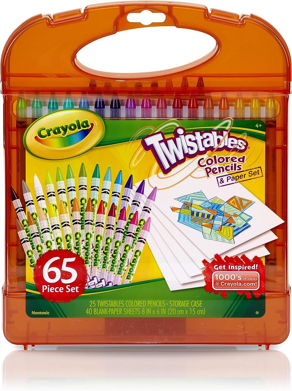 Crayola Twistables Colored Pencils Kit, 25 Twistables Colored Pencils and 40 sheets of paper