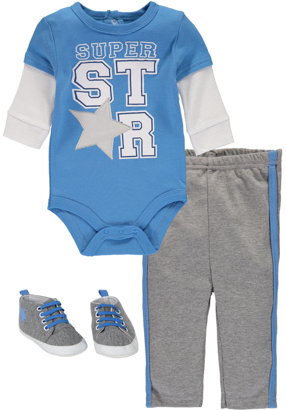 Bon Bebe Baby Boys 0-9 Months Super Star Shoe Pant Set