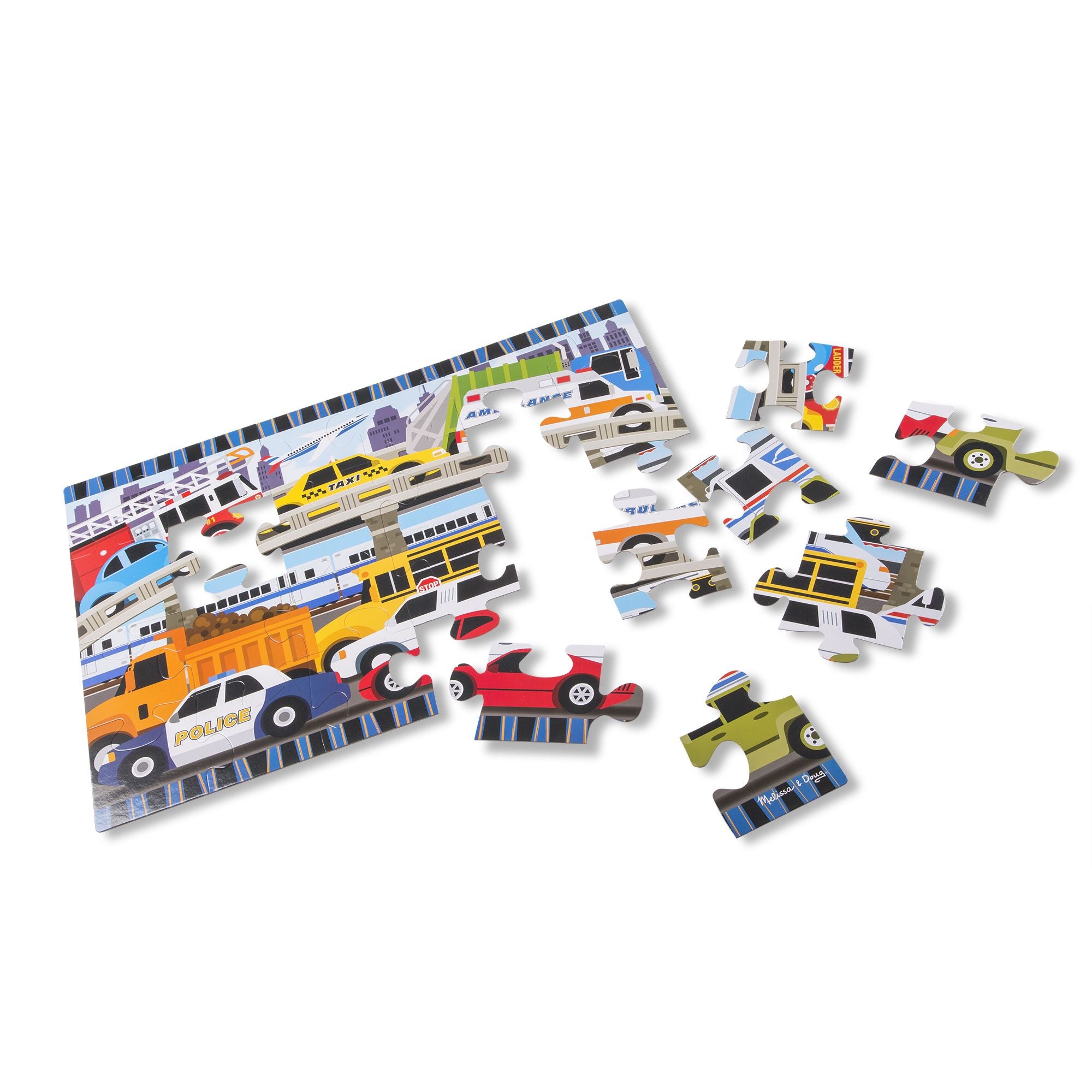 Melissa and Doug Traffic Jam Floor Puzzle - 24 Pieces