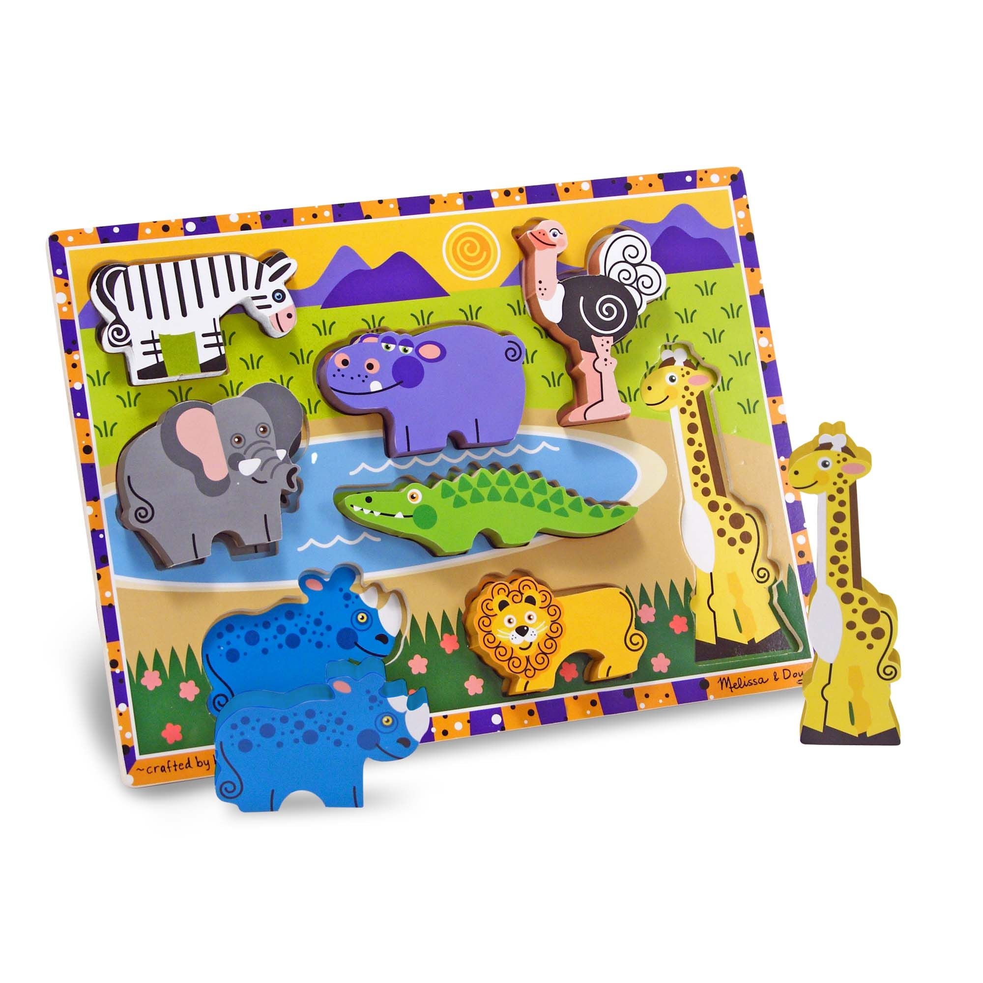 Melissa and Doug Safari Chunky Puzzle - 8 Pieces