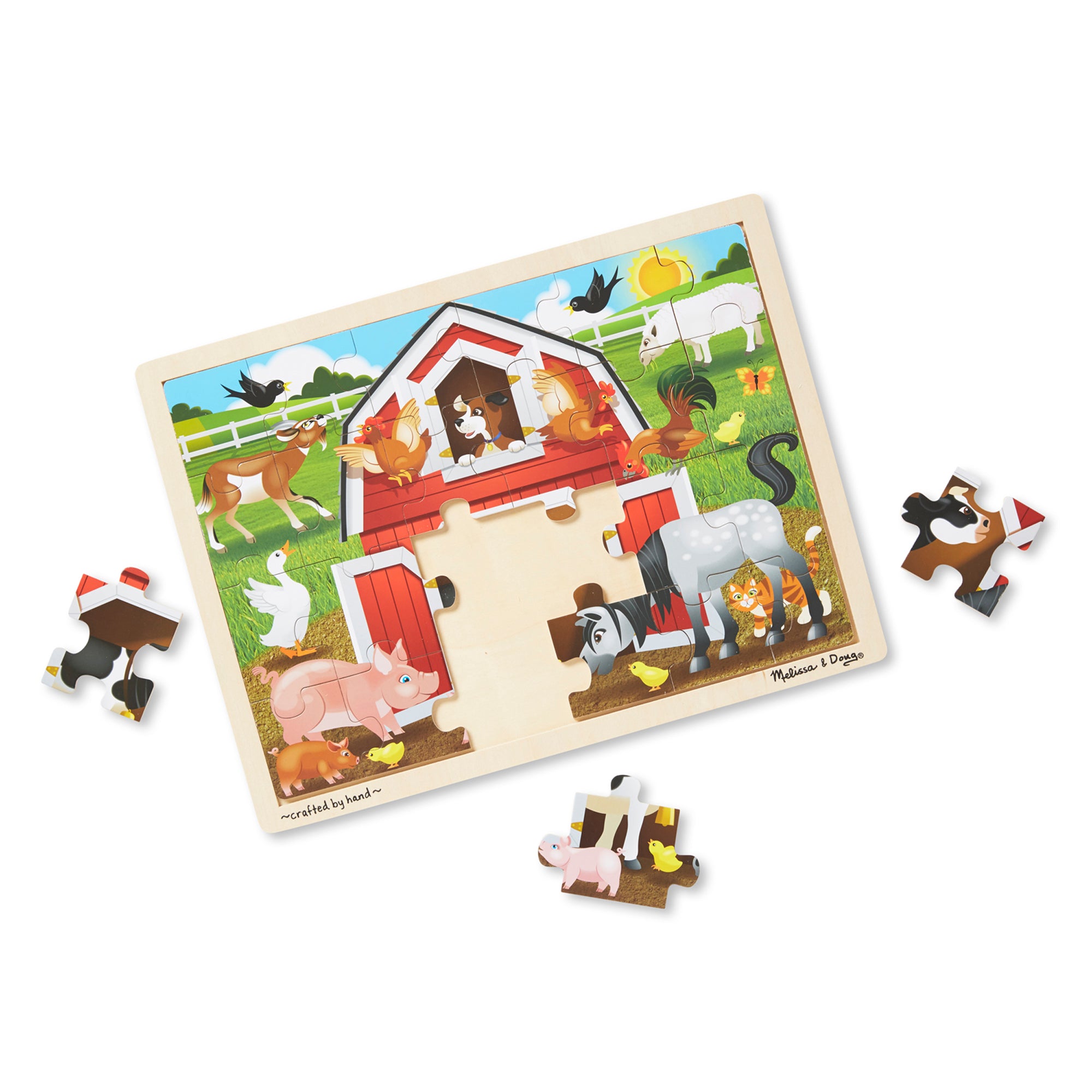 Melissa and Doug Barnyard Buddies Wooden Jigsaw Puzzle - 24 Pieces