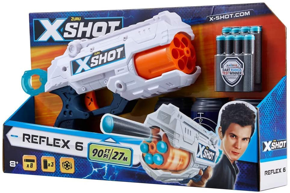 ZURU X-Short Reflex 6 Rotating Barrel Foam Dart Blaster Gun