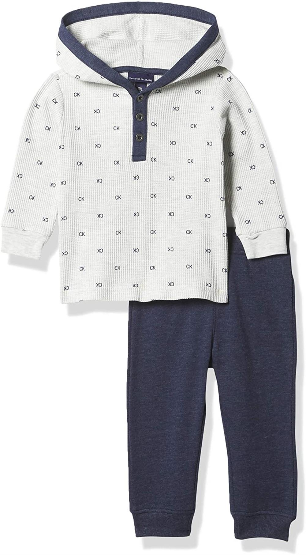 Calvin Klein Boys 12-24 Months Thermal Hooded Pant Set