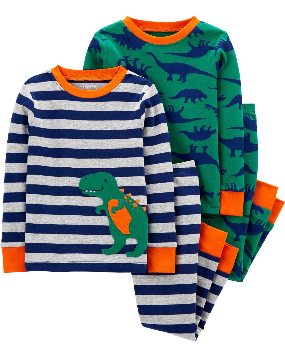 Carters Boys 2T-4T Dinosaur 4-Piece Pajama Set