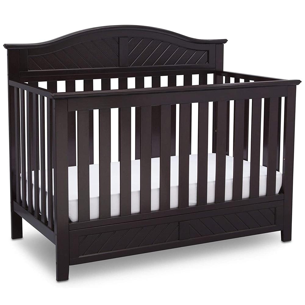 Delta Childrens Products Bennington Elite Curved 4-in-1 Convertible Crib, Dark Espresso