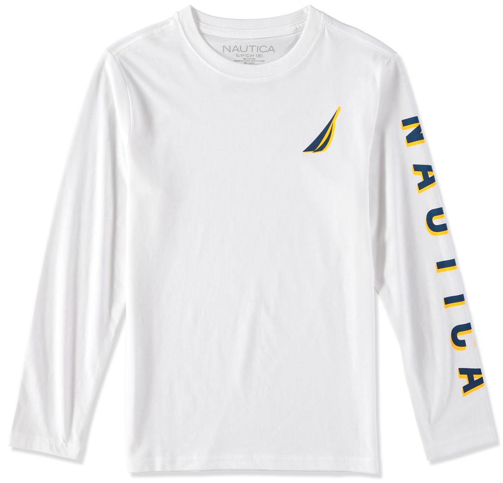 Nautica Boys 8-20 Long Sleeve Stack Logo T-Shirt