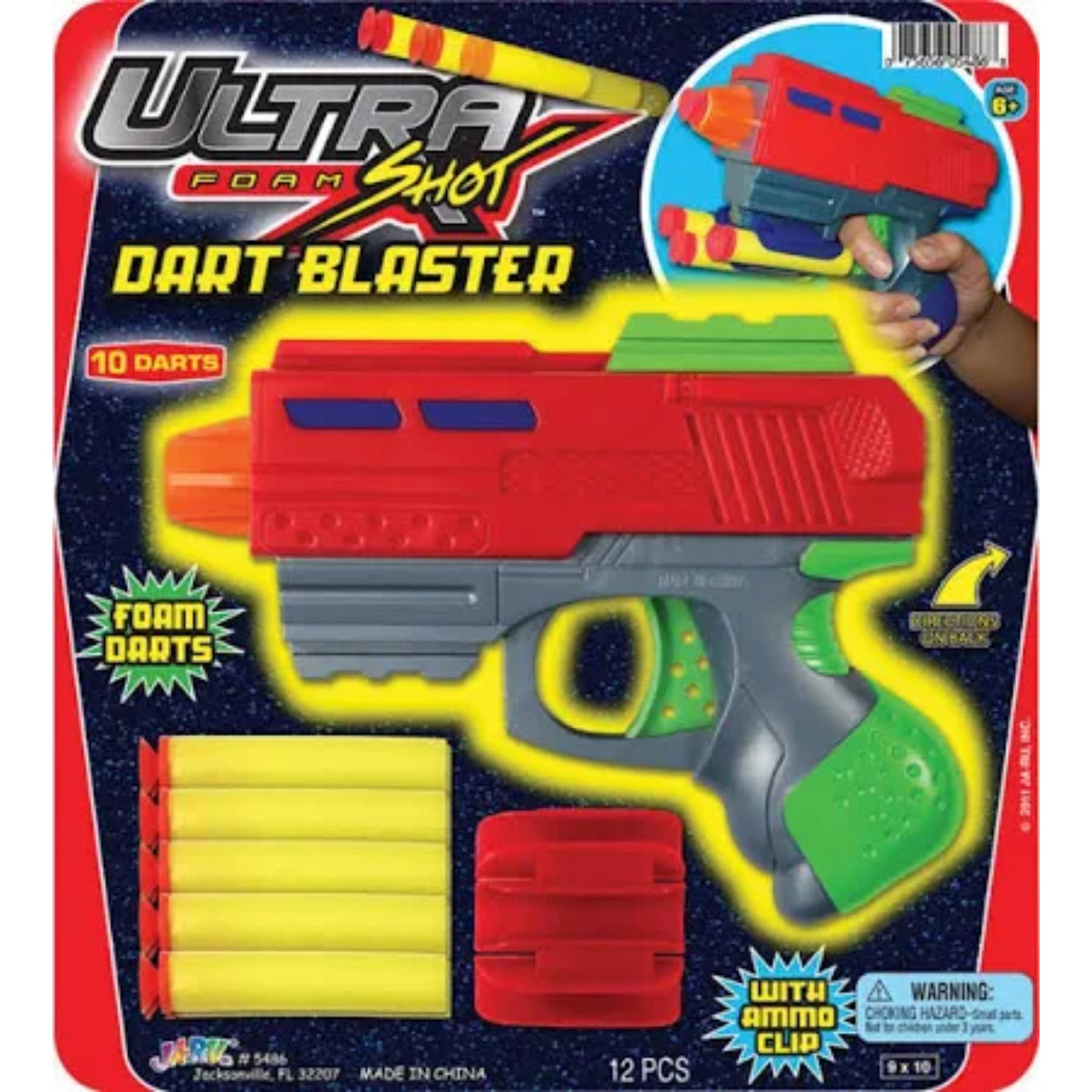 Ja-Ru Ultra Foam Shot Dart Blaster with 10 Darts