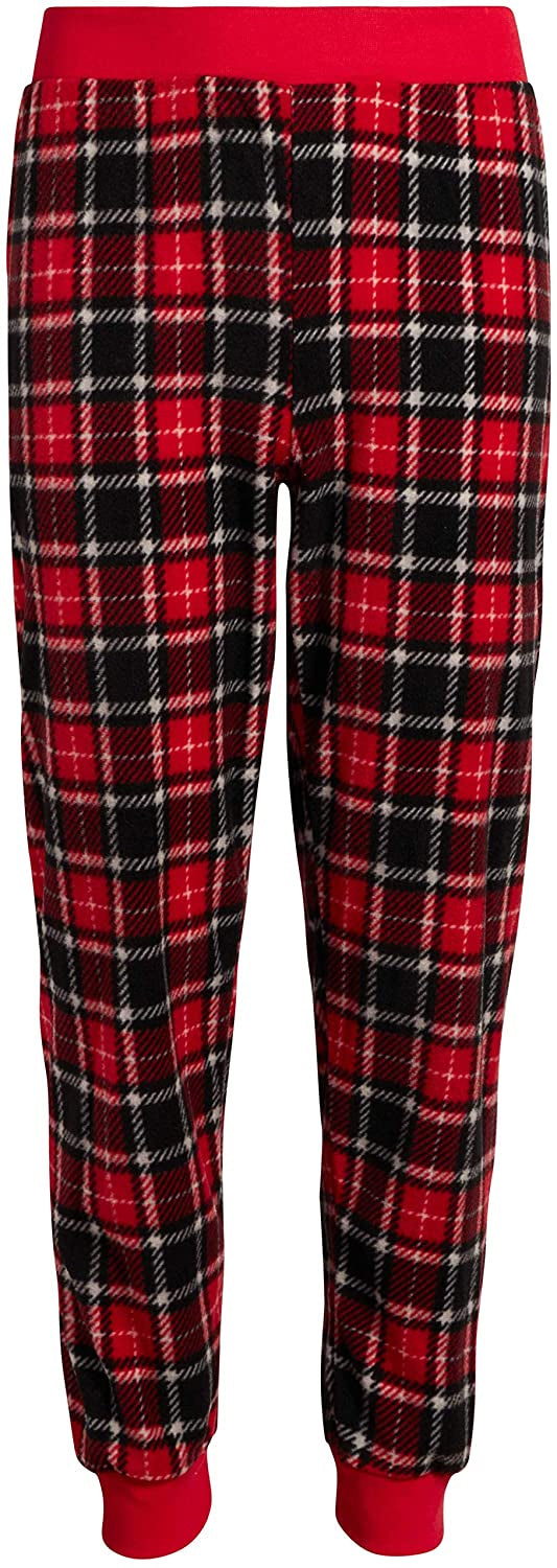 PJs & Presents Girls Plaid Christmas Fleece Pajama Set