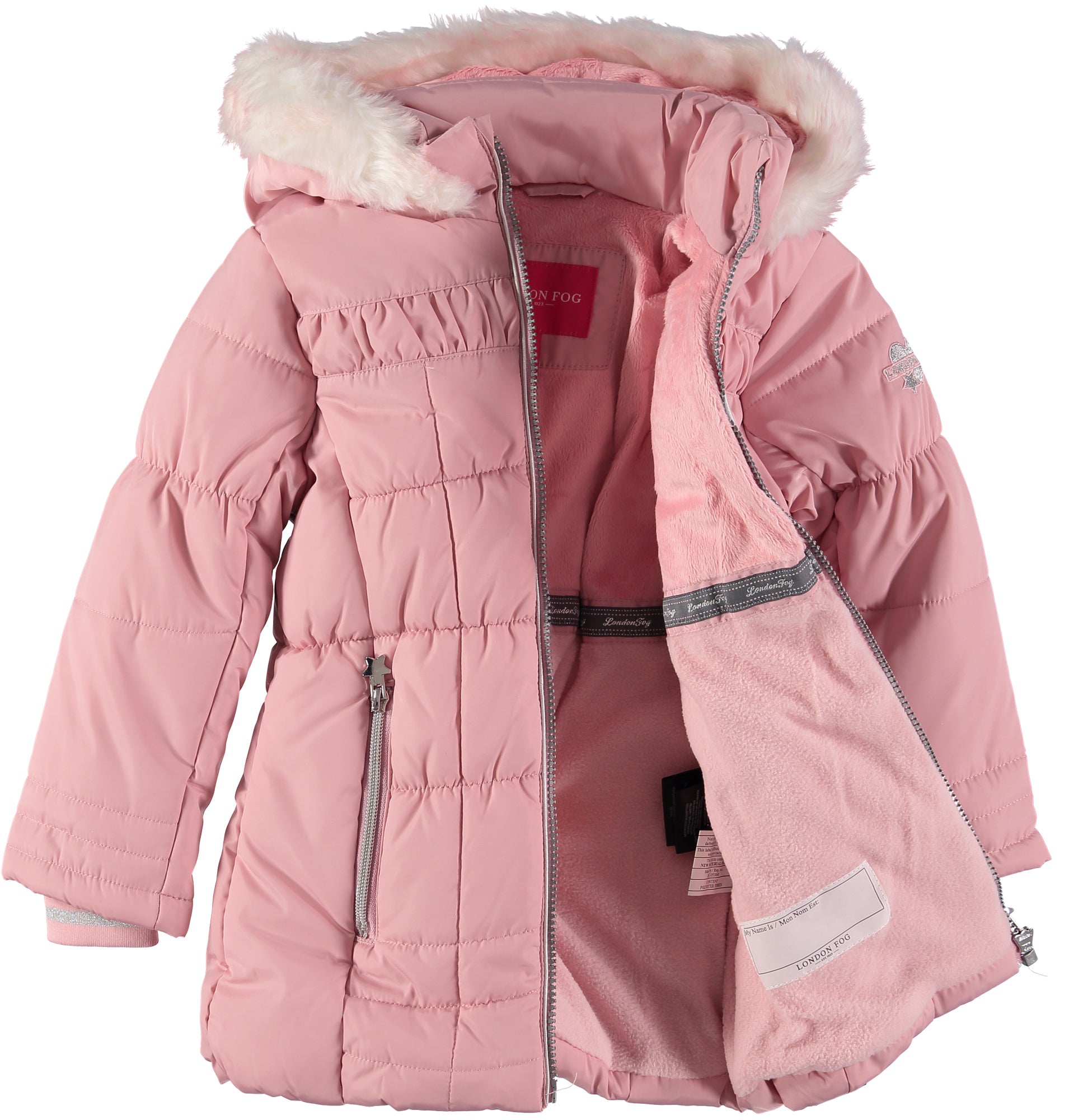 London Fog Girls 4-6X Fur Sparkle Parka Jacket