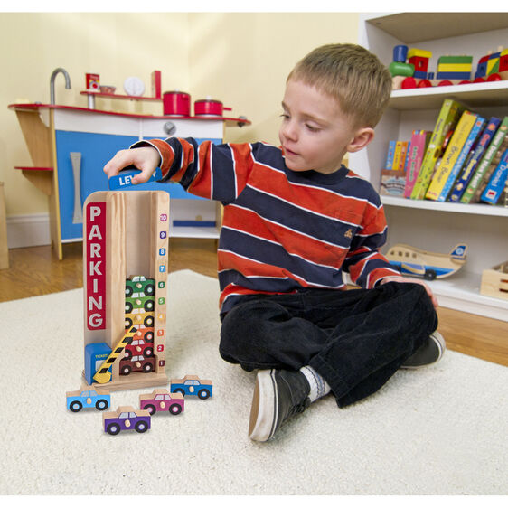 Melissa and Doug Wooden Stack & Count Parking Garage