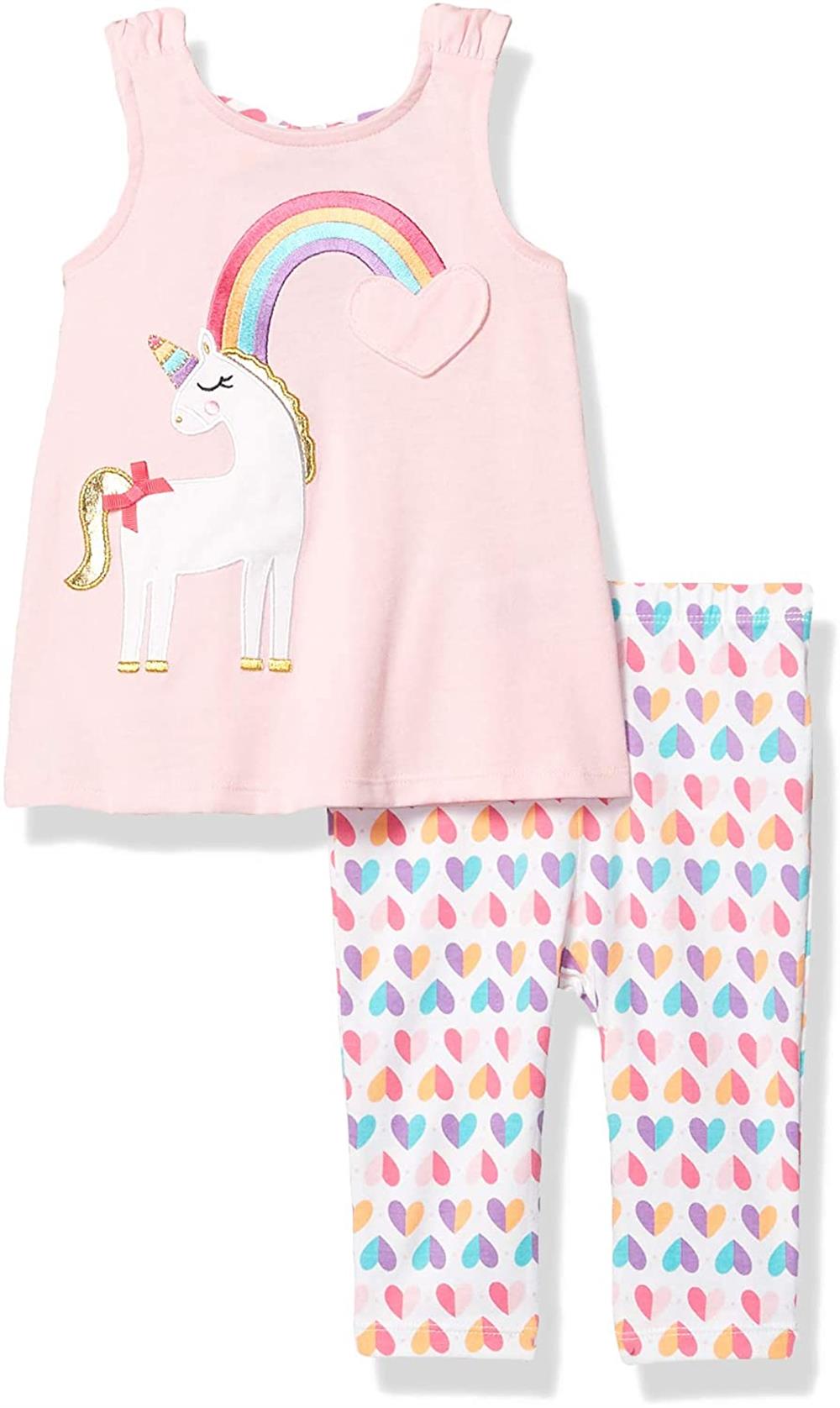 Kids Headquarters Girls 12-24 Months Unicorn Heart Legging Set