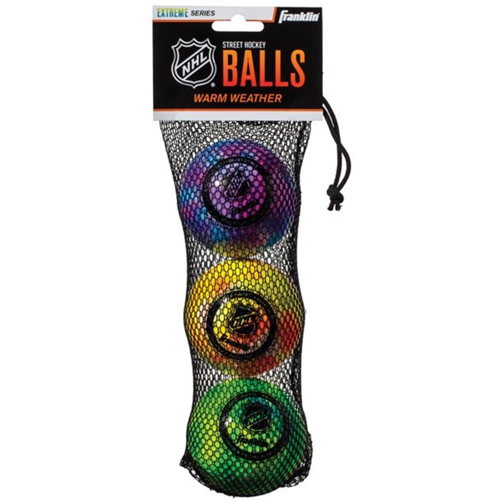 Franklin Sports NHL Extreme High Density Street Hockey Ball, 3-Pack