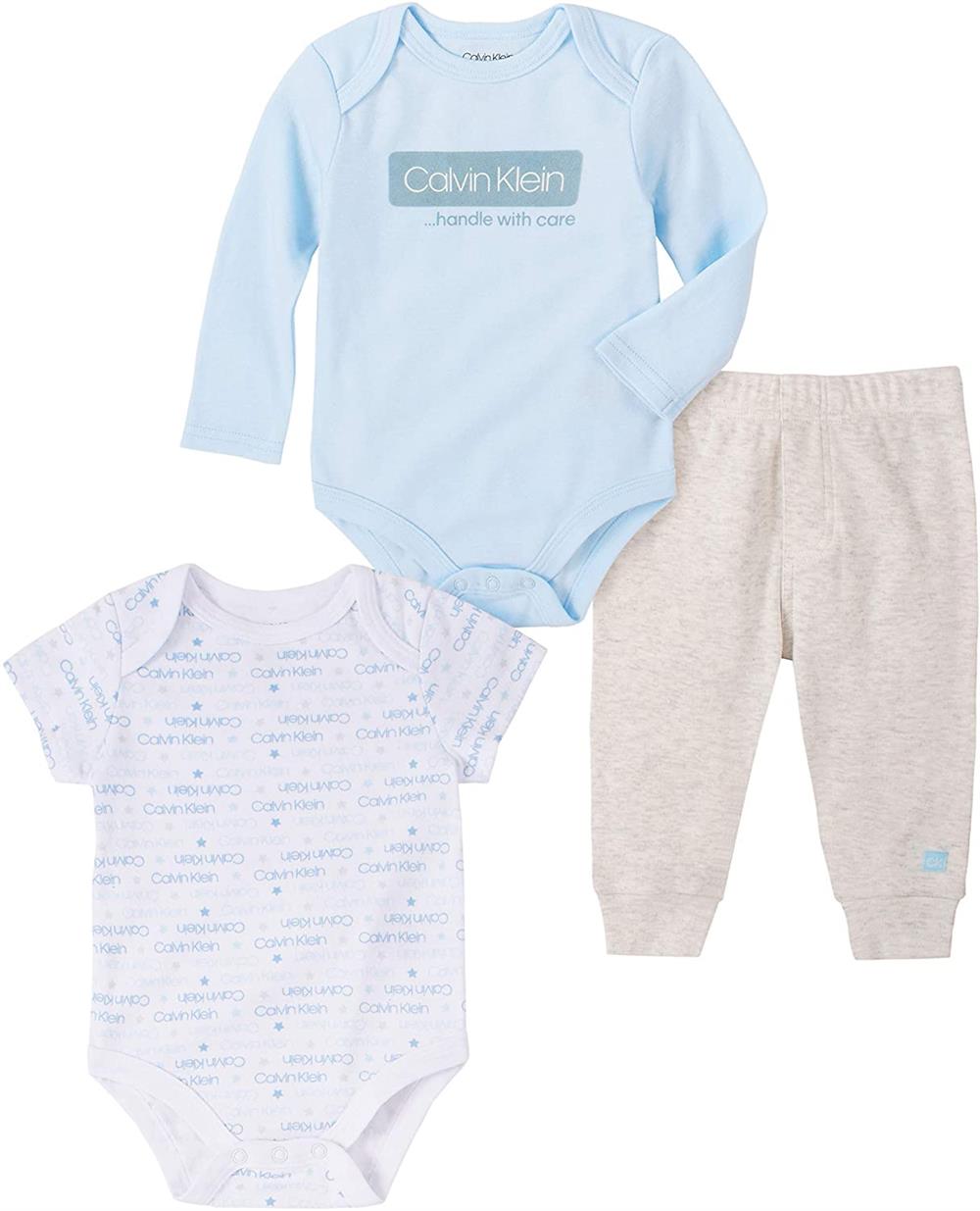 Calvin Klein Boys 0-9 Months 3-Piece Bodysuit Pant Set