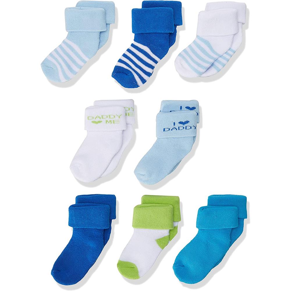 Luvable Friends Newborn Baby Boys 8 Pack Cotton Terry Socks