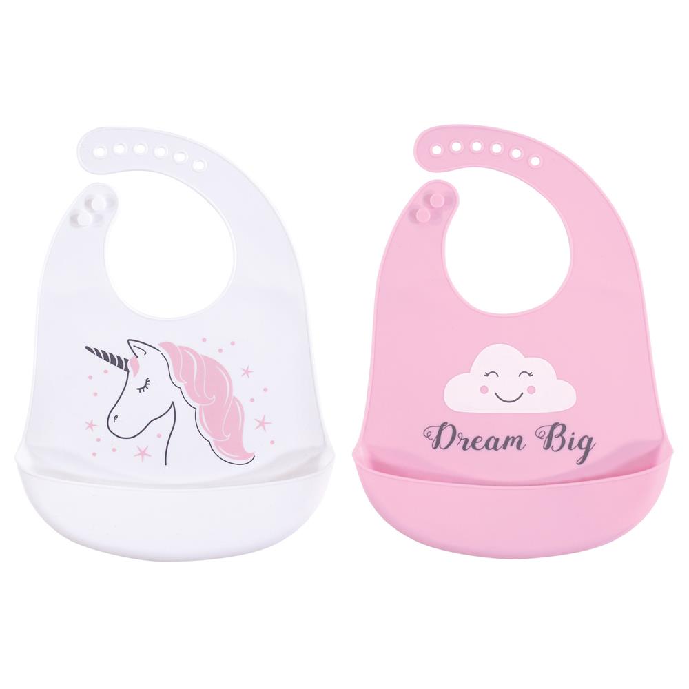 Hudson Baby 2 Pack Silicone Bibs