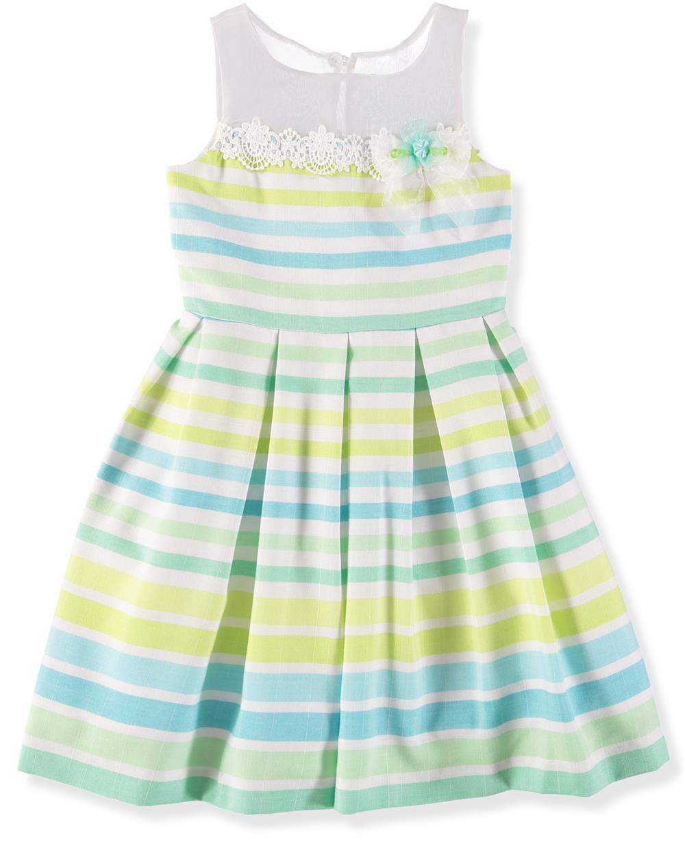 Bonnie Jean Girls 2T-4T Stripe Linen Dress