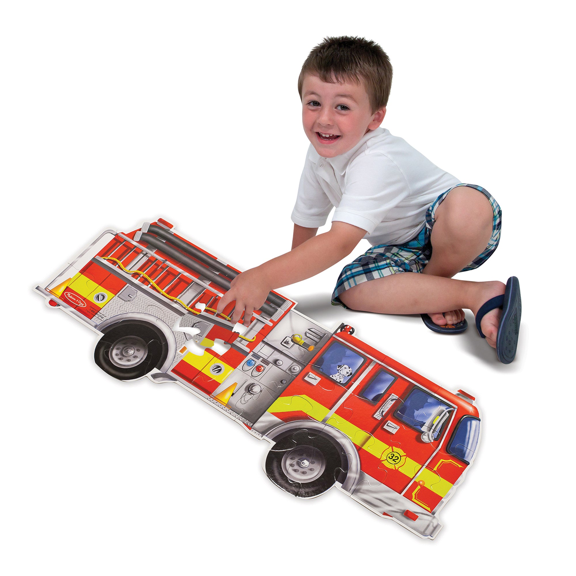 Melissa and Doug Giant Fire Truck Floor Puzzle - 24 Pieces