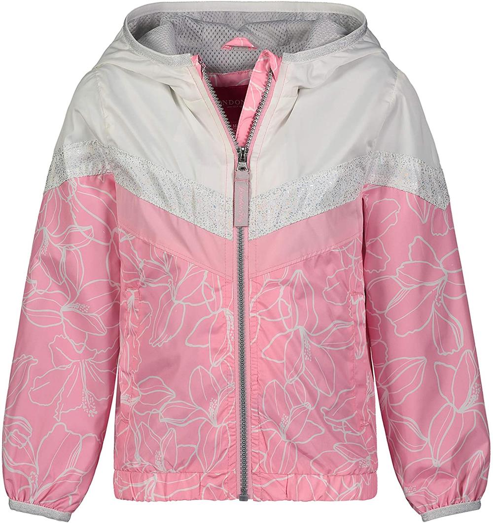 London Fog Girls 4-6X Metallic Chevron Jacket