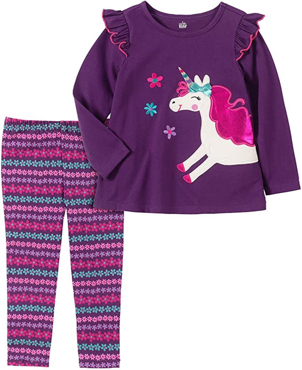 Kids Headquarters Unicorn Ruffle Legging Set