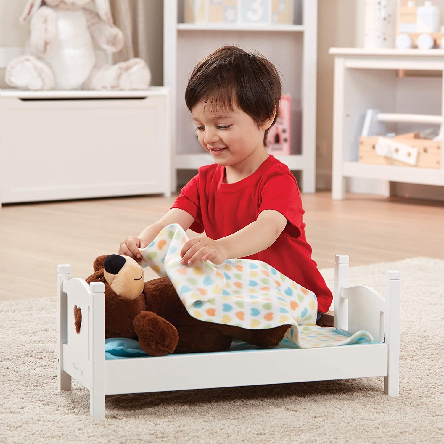 Melissa and Doug Mine to Love Wooden Play Bed for Dolls