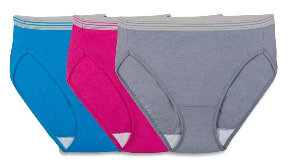 Fruit of the Loom Womens 3-Pack Assorted Cotton Panties