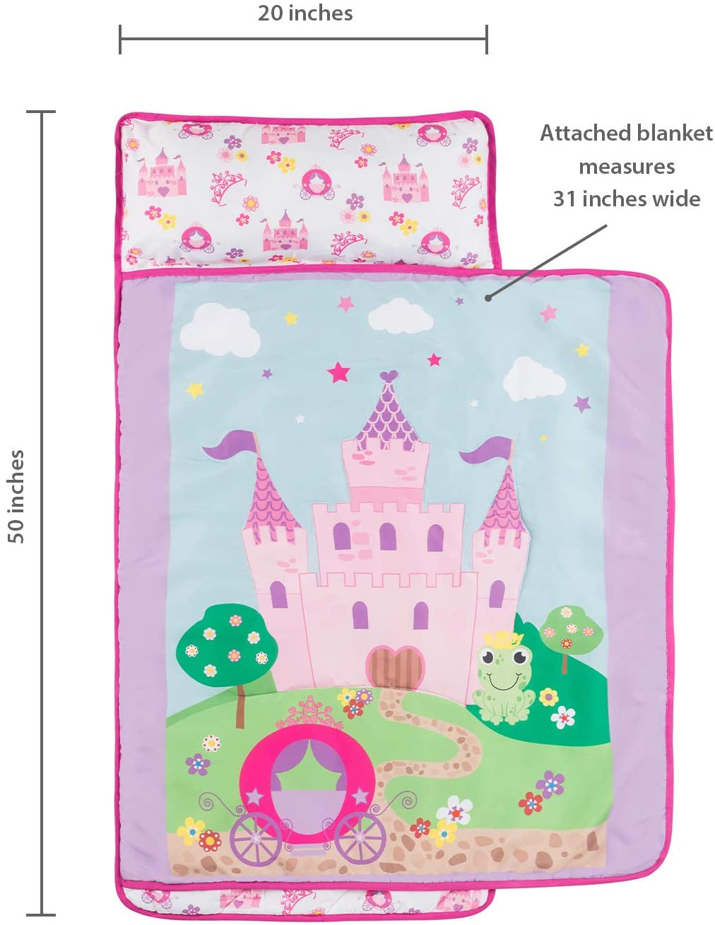 Everyday Kids Princess Storyland Toddler Nap Mat with Pillow