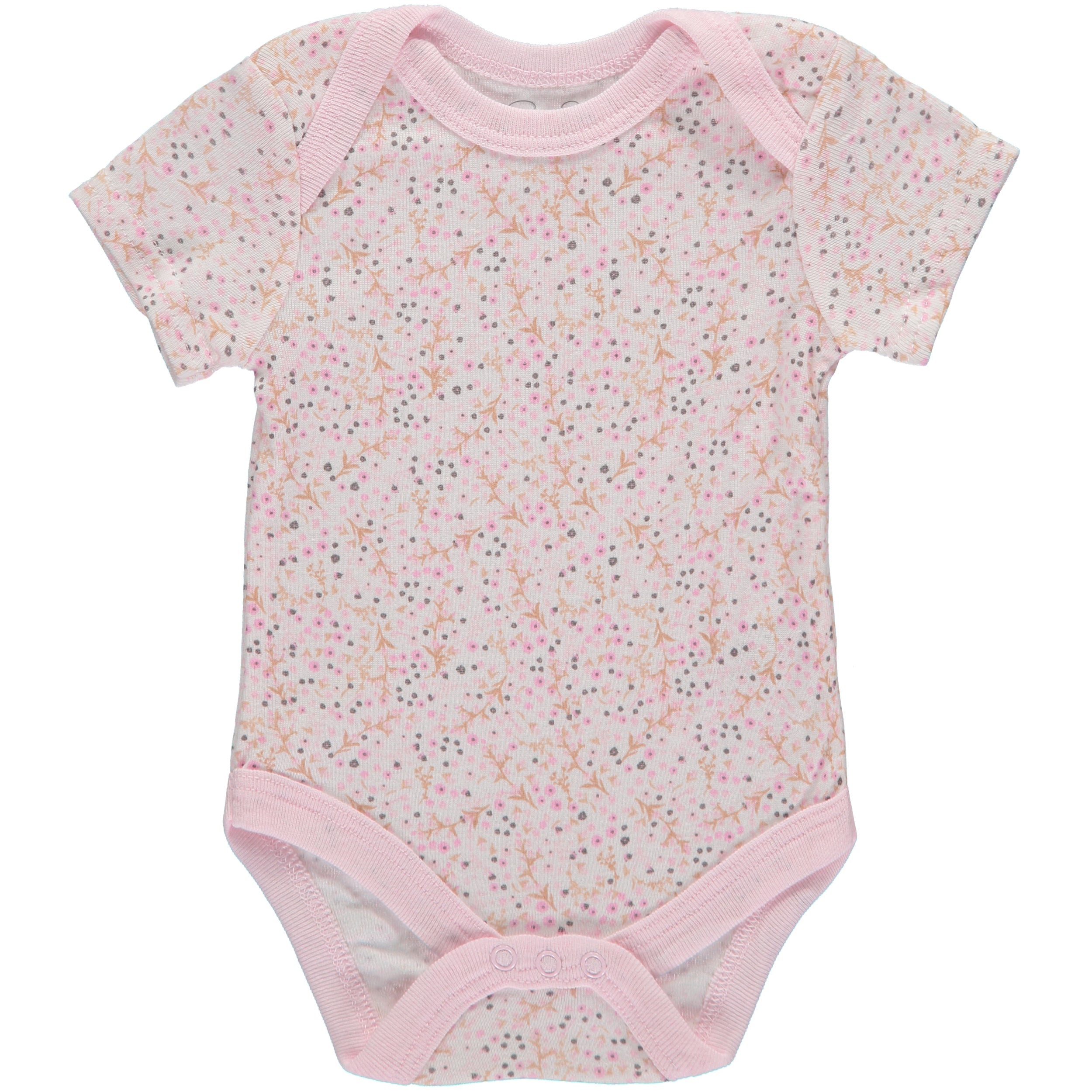 Rene Rofe Baby Girls 0-9 Months Short Sleeve Bodysuit, 5-Pack