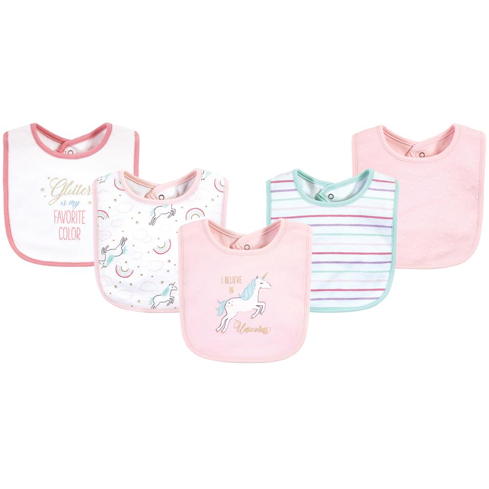 Hudson Baby 5 Pack Cotton Interlock Bibs