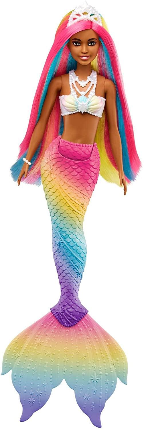 Barbie Dreamtopia Rainbow Magic Mermaid Doll with Rainbow Hair and Water-Activated Color Change Feature