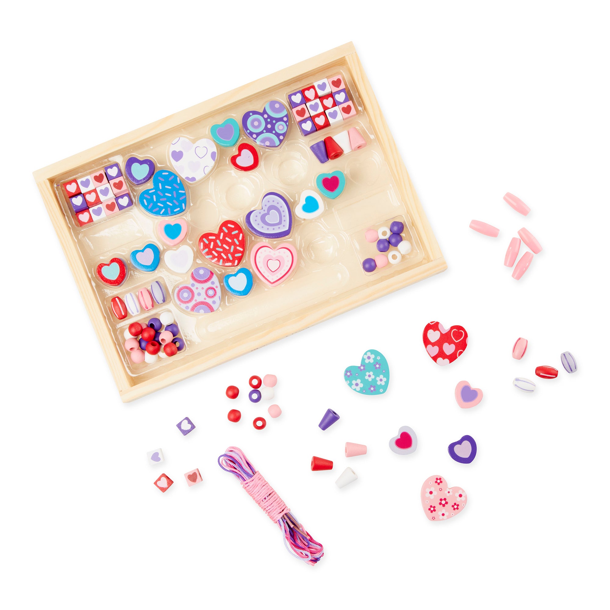 Melissa and Doug Created by Me! Heart Beads Wooden Bead Kit