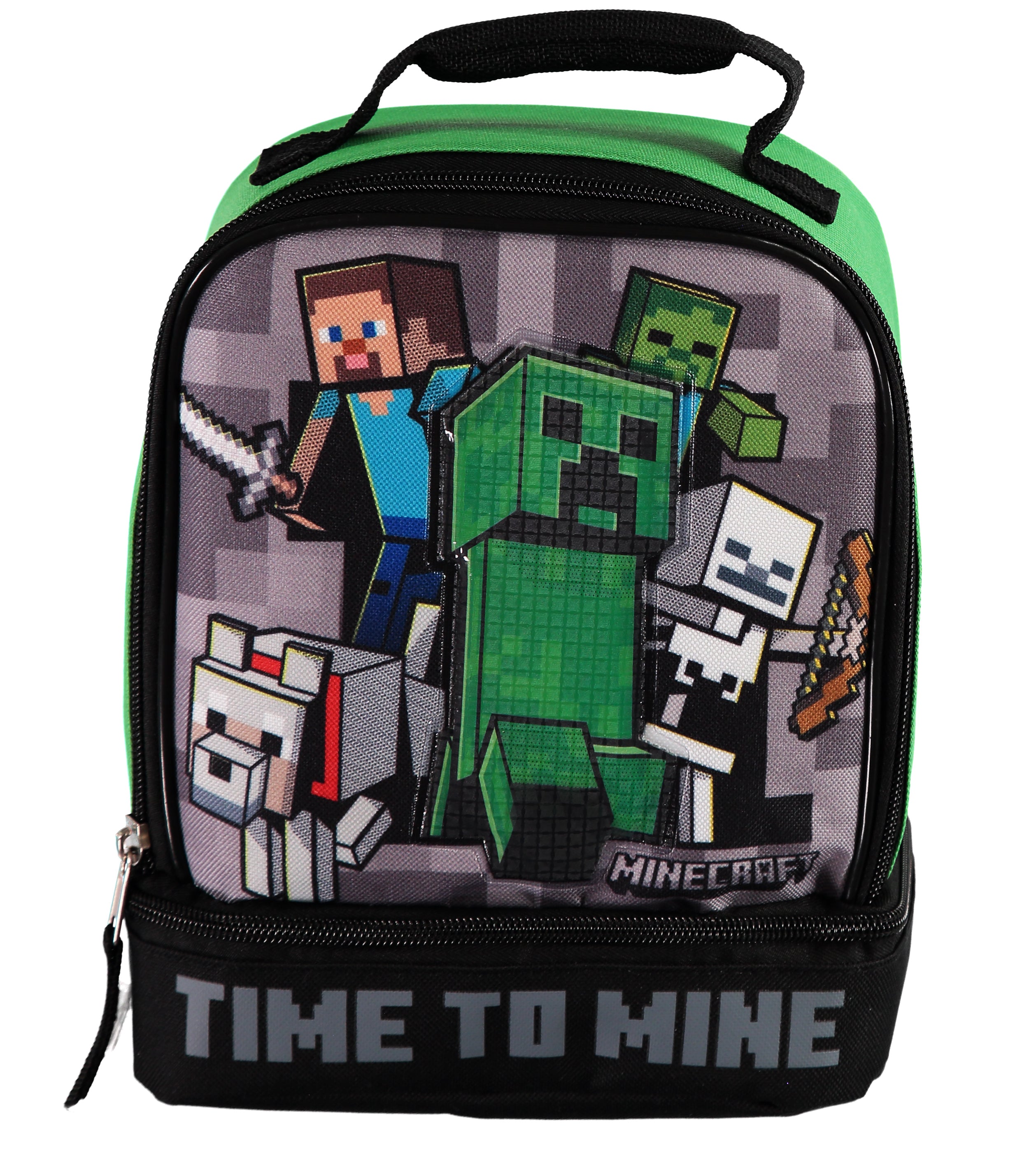 Minecraft Creeper Lunch Box Dual Compartment Insulated Lunch Kit