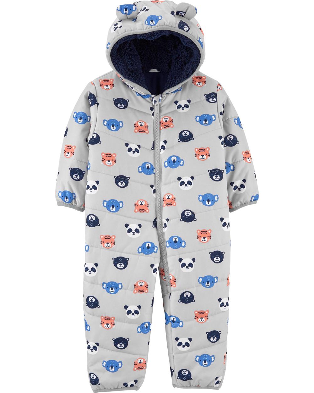 Carters Boys 0-9 Months Animal Print Zip-Up Pram