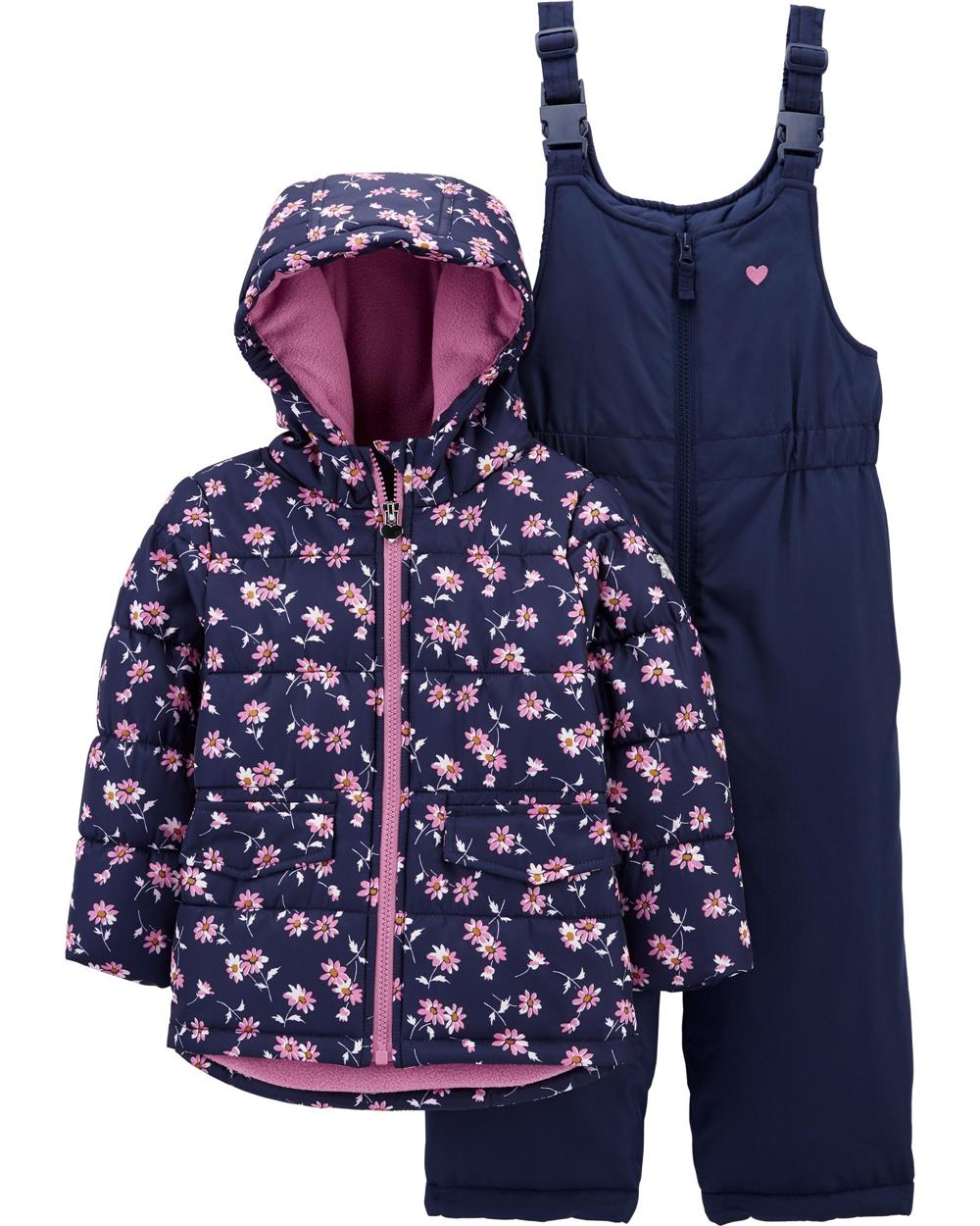 Osh Kosh Girls 4-6X Floral Snowsuit