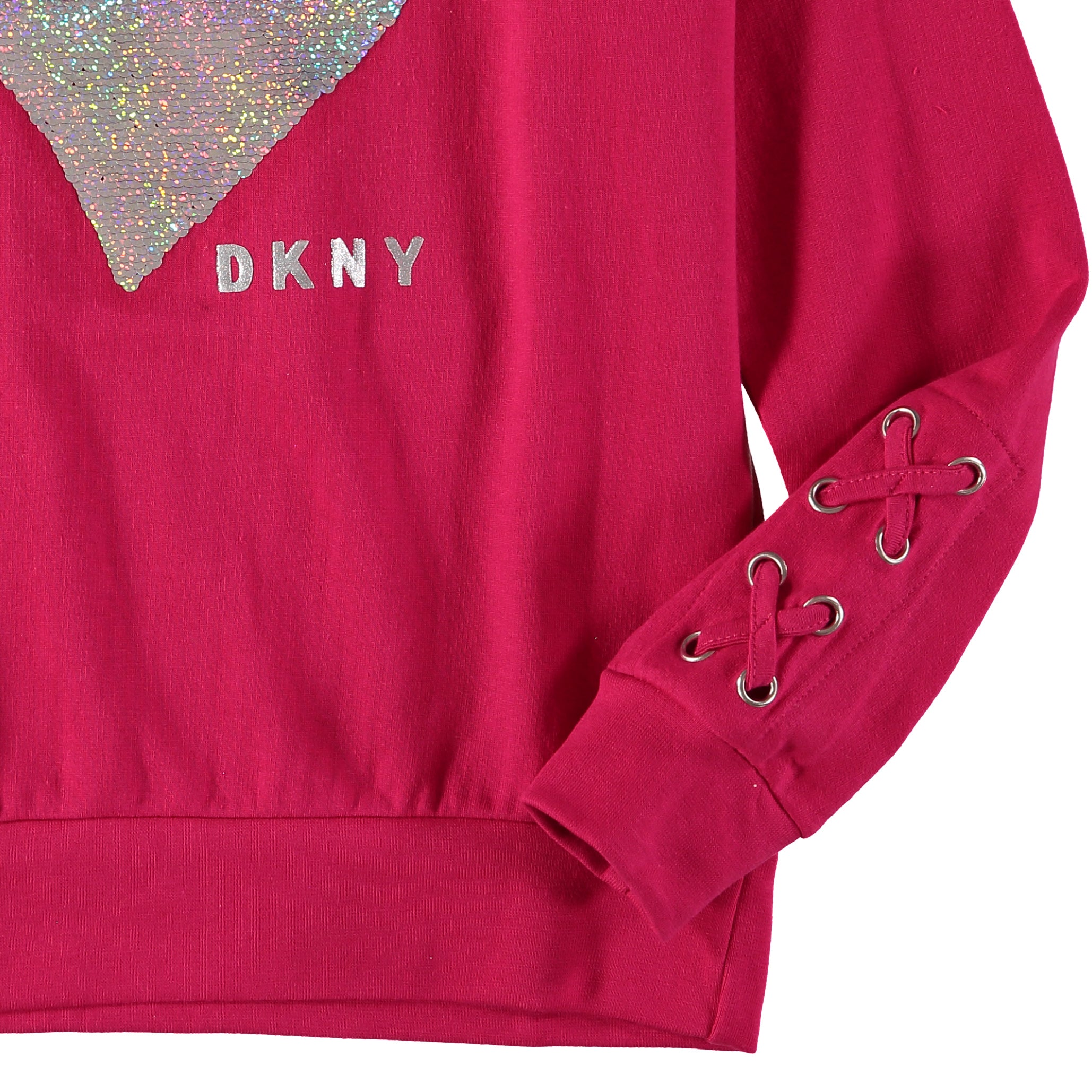 DKNY Girls 4-6X Flip Sequin Heart T-Shirt